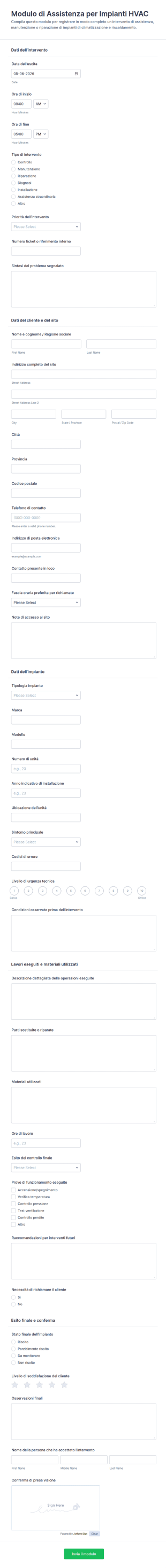 Modulo Di Segnalazione Servizio HVAC