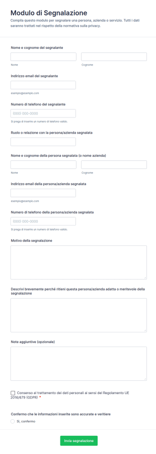 Modulo Di Segnalazione