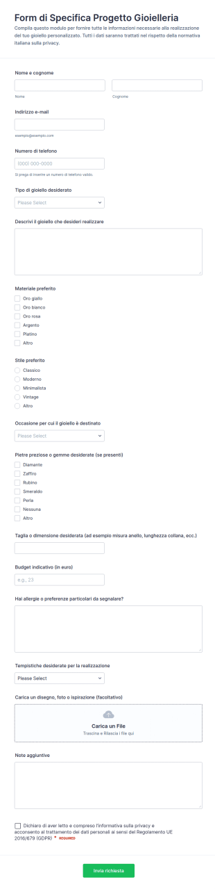 Modulo Di Specifica Del Progetto Gioiello