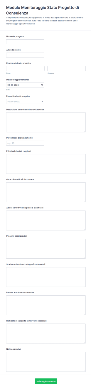 Modulo Di Stato Progetto Di Consulenza