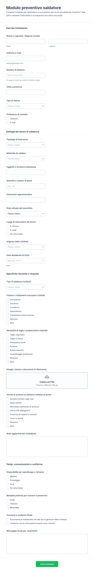 Modulo Di Stima Per Saldatore