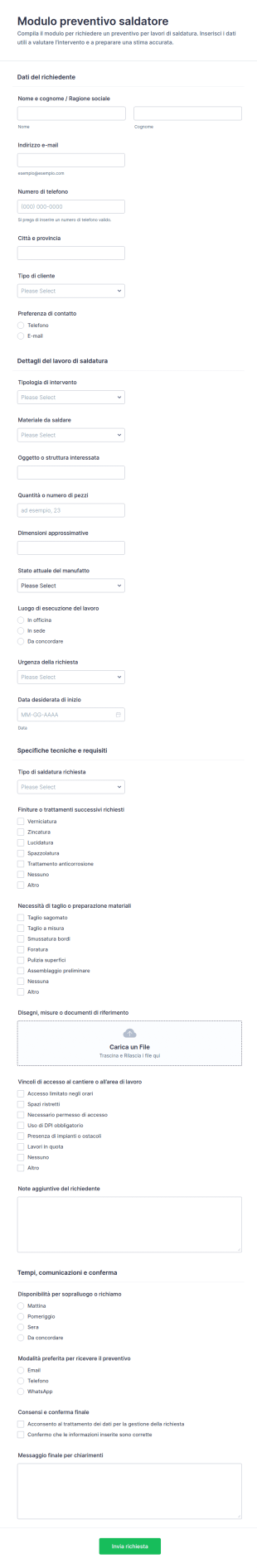 Modulo Di Stima Per Saldatore