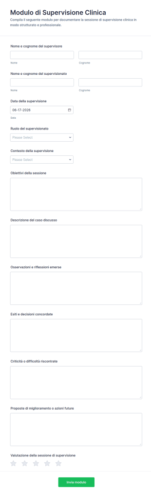Modulo Di Supervisione Clinica