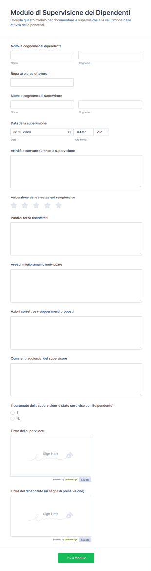 Modulo Di Supervisione Dei Dipendenti