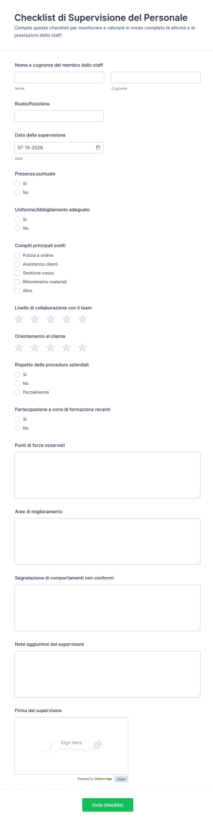 Modulo Di Supervisione Del Personale