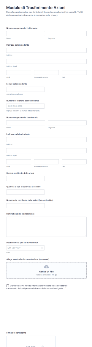 Modulo Di Trasferimento Azioni