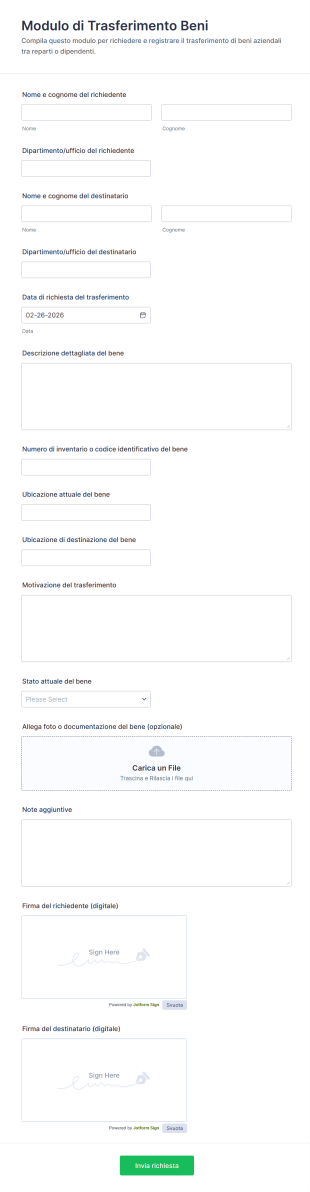 Modulo Di Trasferimento Beni