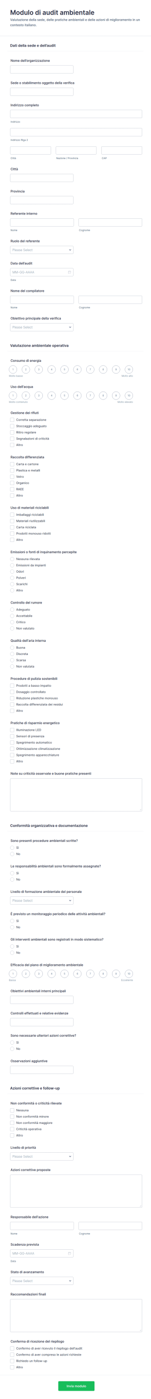 Modulo Di Valutazione Ambientale