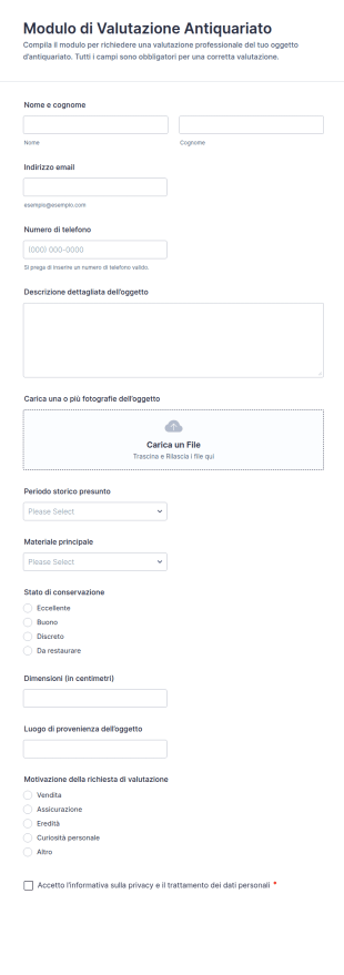 Modulo Di Valutazione Antica