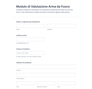 Modulo Di Valutazione Arma Da Fuoco