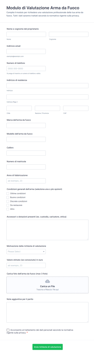 Modulo Di Valutazione Arma Da Fuoco