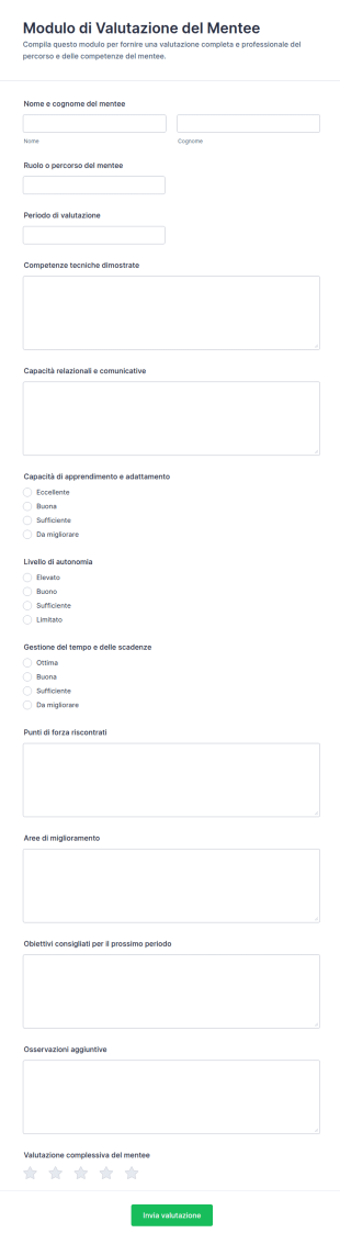Modulo Di Valutazione Del Mentore 🎓✨