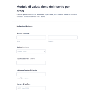 Modulo Di Valutazione Del Rischio Dei Droni