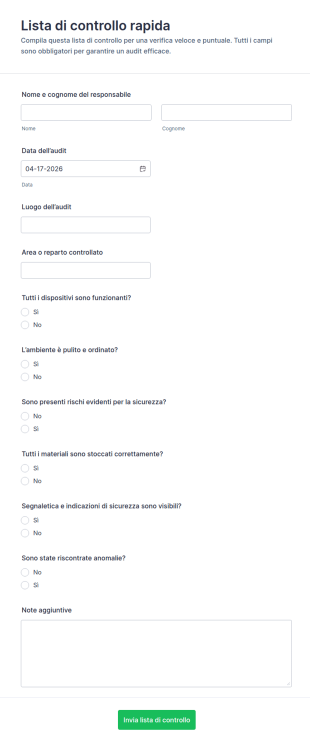 Modulo Di Valutazione Di 5 Secondi 📝