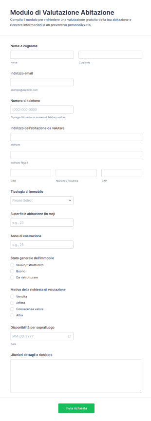 Modulo Di Valutazione Domestica