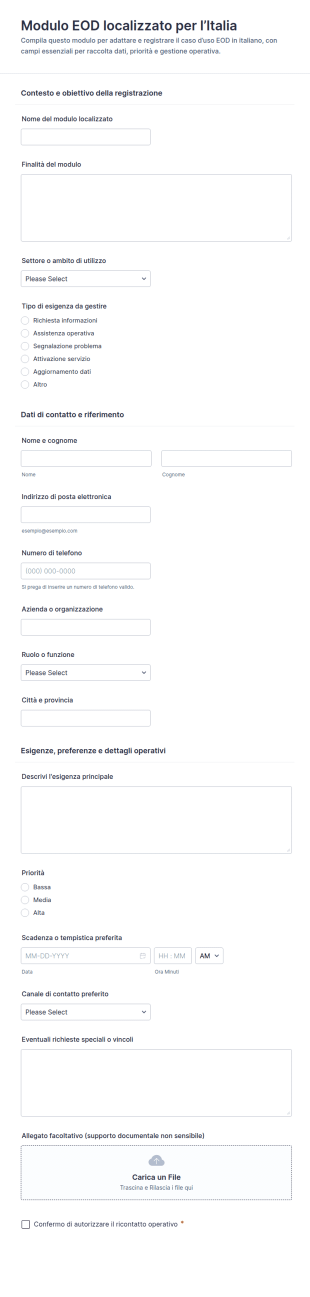 Modulo Di Valutazione Fine Giornata
