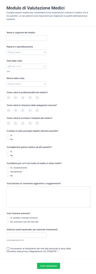 Modulo Di Valutazione Medici