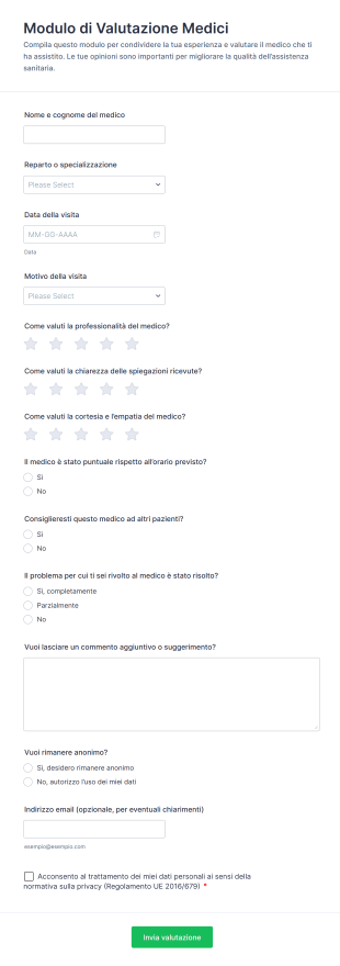 Modulo Di Valutazione Medici