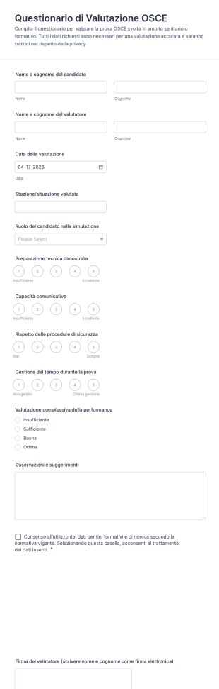 Modulo Di Valutazione OSCE