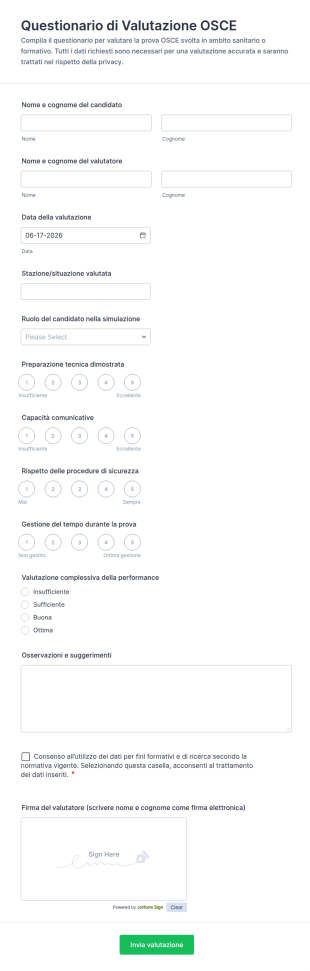 Modulo Di Valutazione OSCE