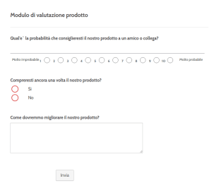 Modulo Di Valutazione Prodotto