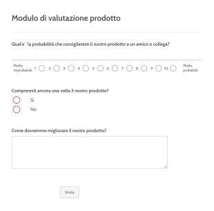 Modulo Di Valutazione Prodotto