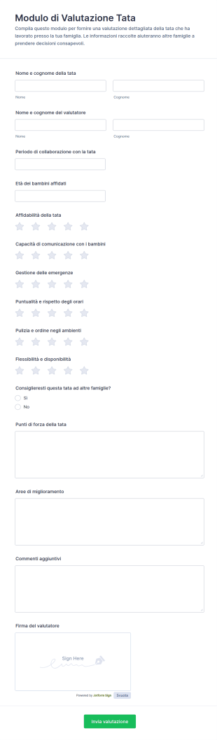 Modulo Di Valutazione Tata