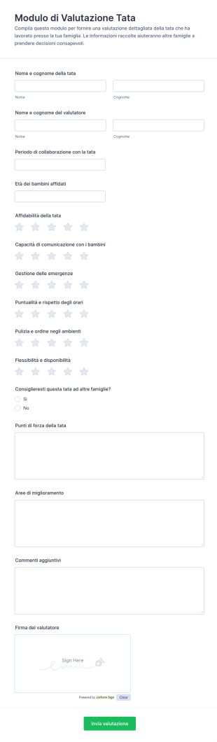 Modulo Di Valutazione Tata