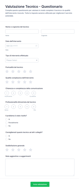 Modulo Di Valutazione Tecnica