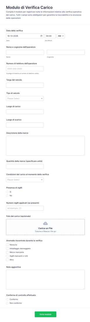 Modulo Di Verifica Del Carico