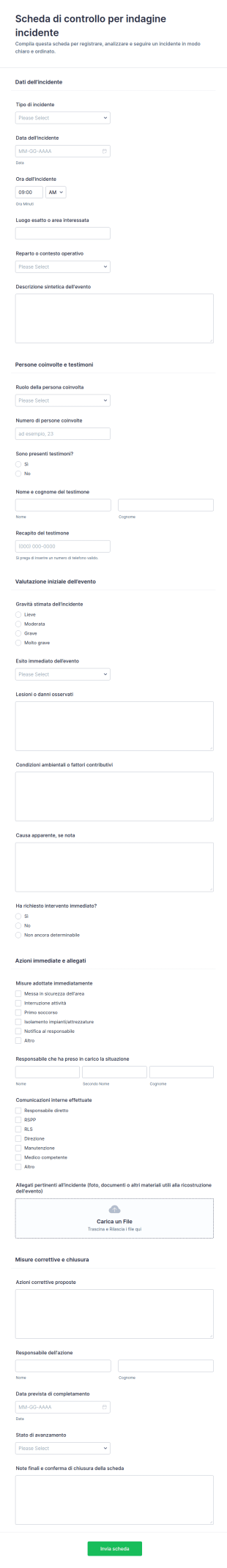 Modulo Di Verifica Incidenti