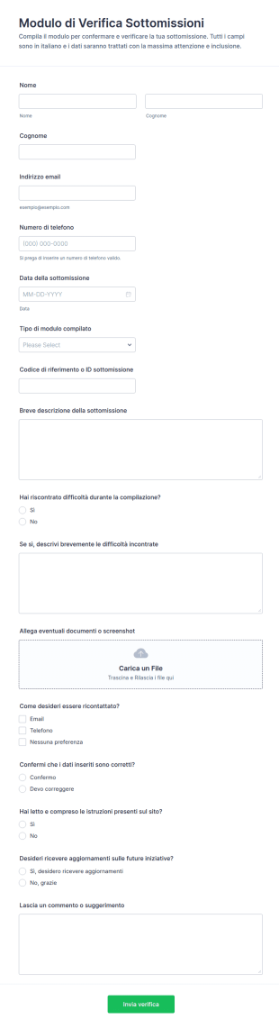 Modulo Di Verifica Invio