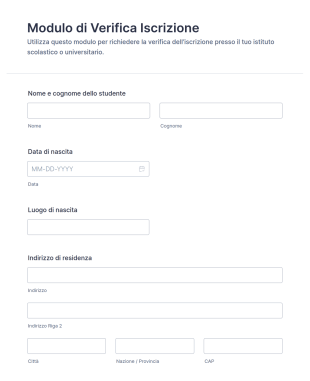 Modulo Di Verifica Iscrizione