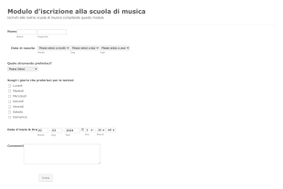Modulo D'iscrizione Alla Scuola Di Musica
