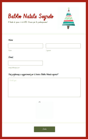Modulo D'Iscrizione Babbo Natale Segreto