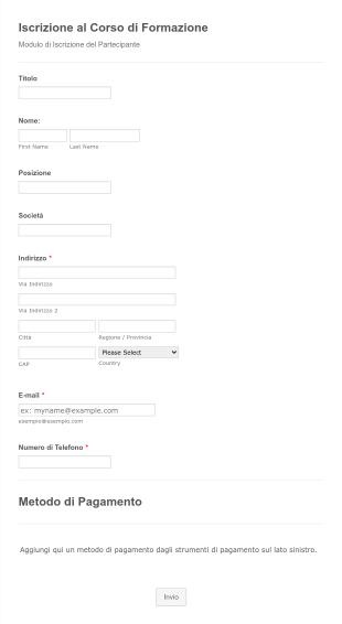 Modulo Domanda Per La Formazione Form Template