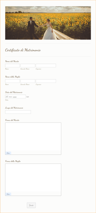 Modulo Gratuito Certificato Matrimonio
