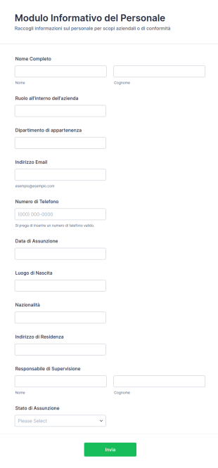 Modulo Informativo Del Personale