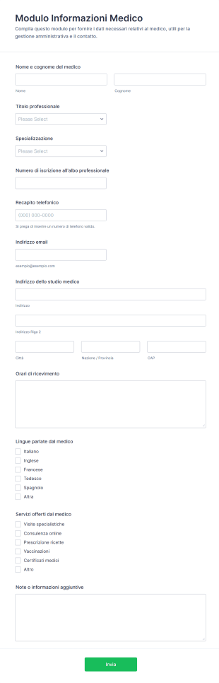 Modulo Informazioni Medico