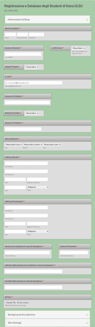 Modulo Iscrizione Corsi Scolastici Form Template
