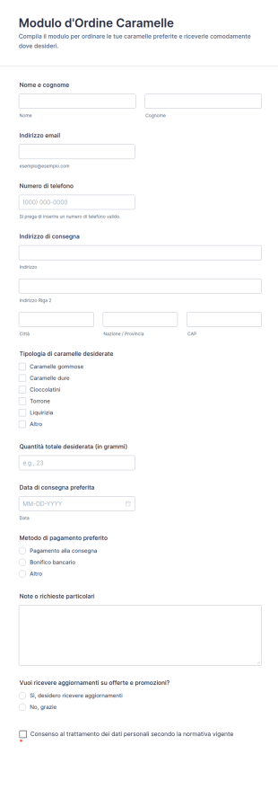 Modulo Ordine Di Caramelle 🍬