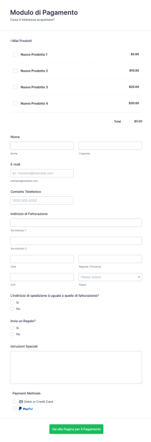 Modulo Pagamento PayPal