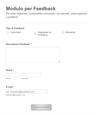 Modulo Per Feedback Form Template