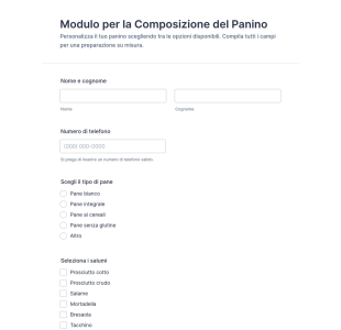 Modulo Per La Composizione Del Panino