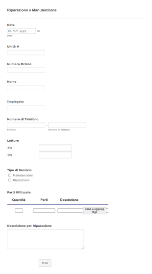 Modulo Per Lavoro Di Riparazione E Manutenzione