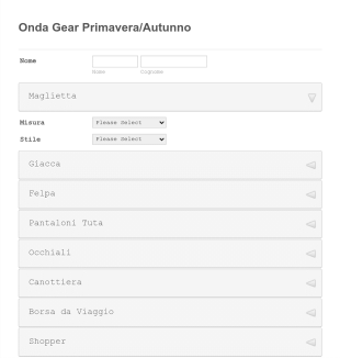 Modulo Per Ordine Abbigliamento