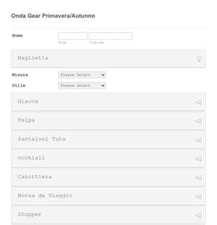 Modulo Per Ordine Abbigliamento