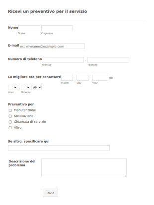 Modulo Per Preventivi