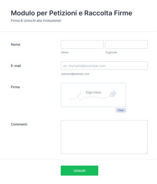 Modulo Petizione Online Con Firma Elettronica