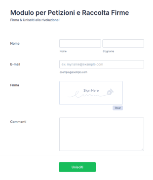 Modulo Petizione Online Con Firma Elettronica